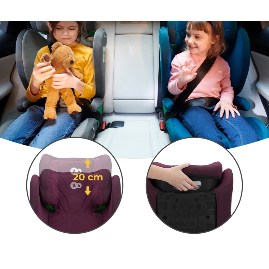 KINDERKRAFT - JUNIOR FIX 2 gyerekülés (100-150 cm) Cherry pearl