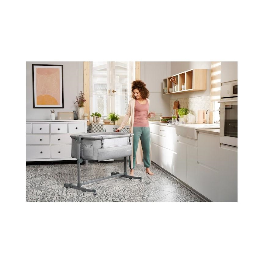 KINDERKRAFT - Kiságy NESTE világosszürke