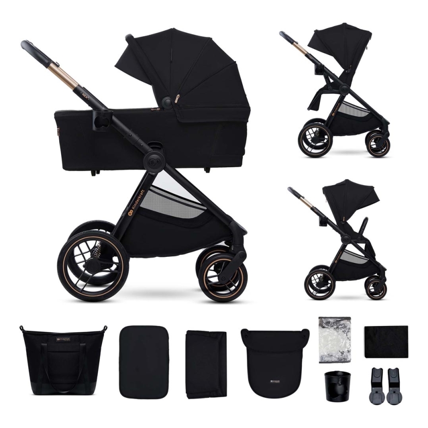 KINDERKRAFT - Kombinált babakocsi 2in1 NEA 2 Midnight fekete