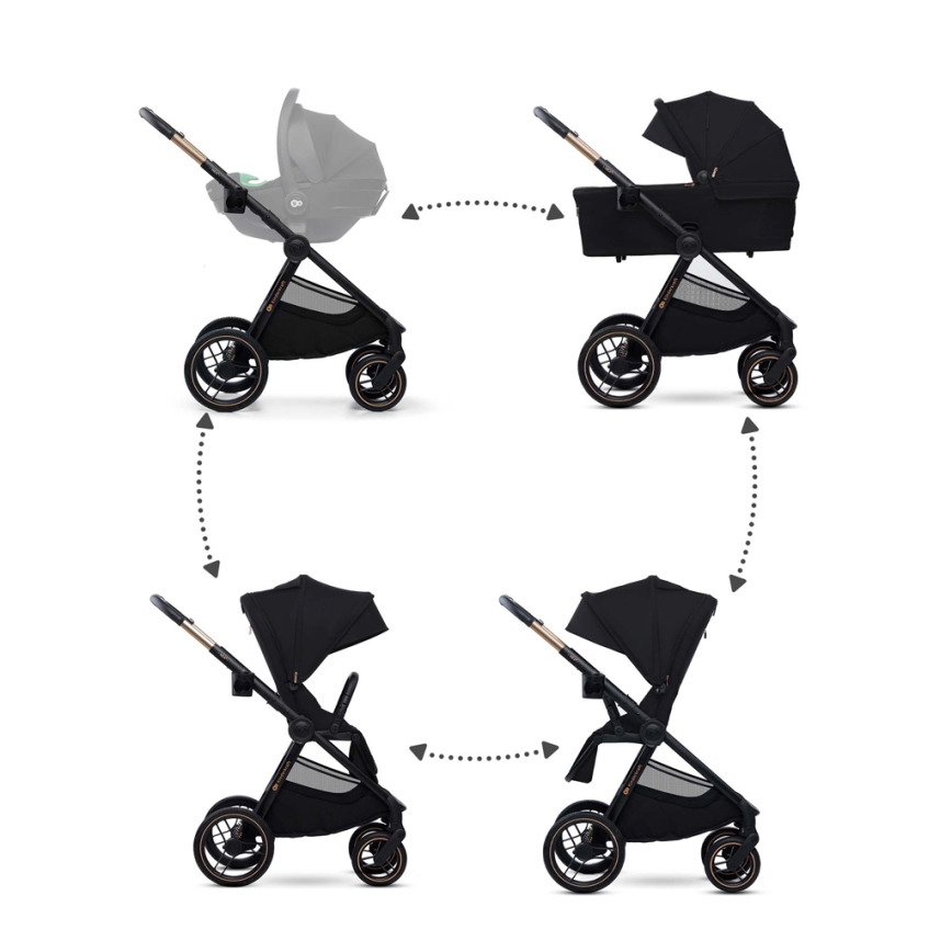 KINDERKRAFT - Kombinált babakocsi 2in1 NEA 2 Midnight fekete