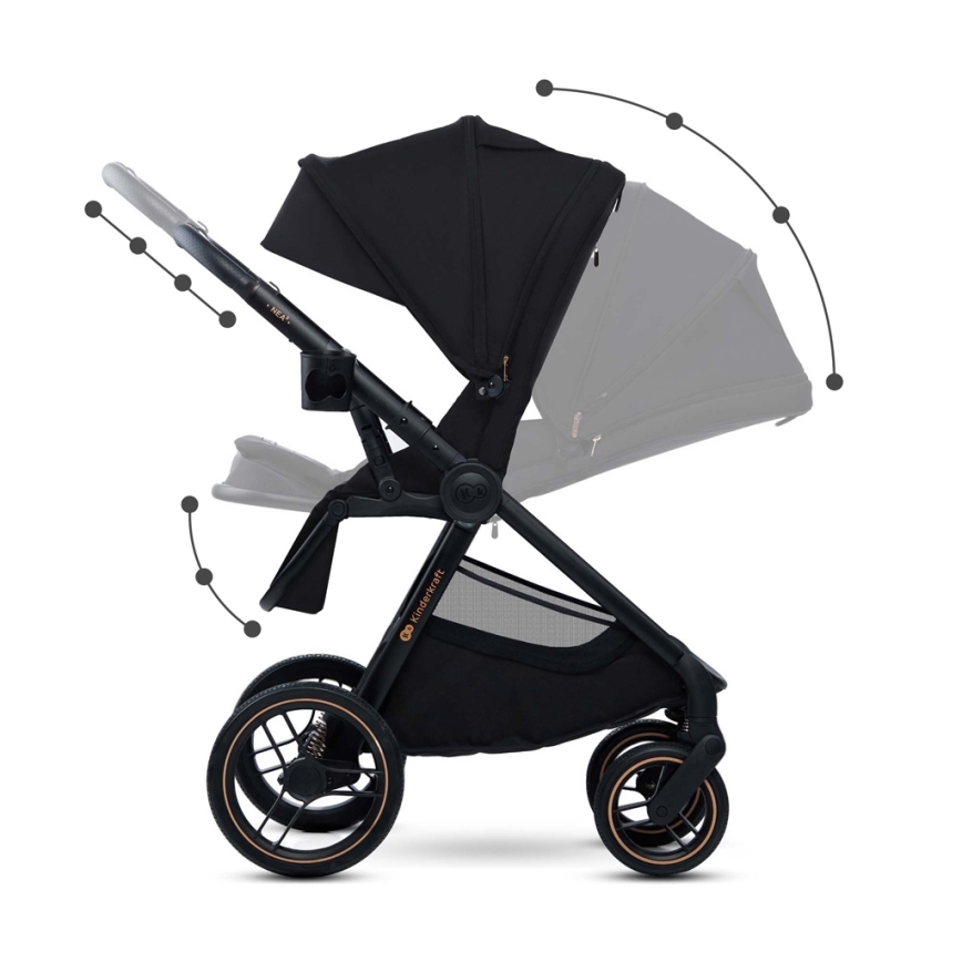 KINDERKRAFT - Kombinált babakocsi 2in1 NEA 2 Midnight fekete