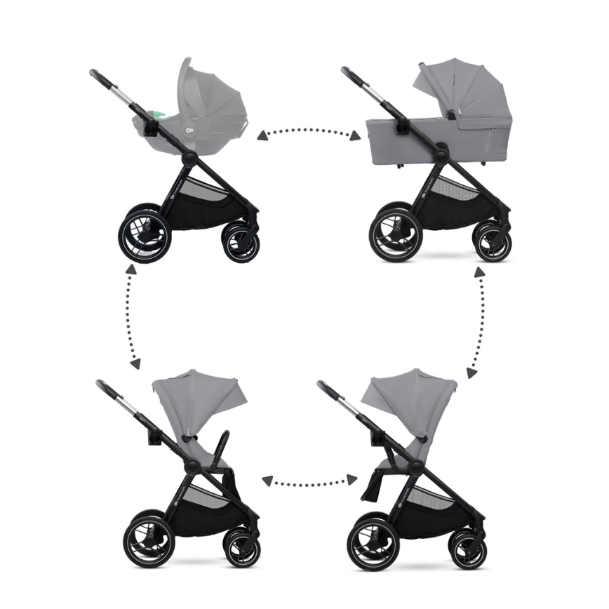 KINDERKRAFT - Kombinált babakocsi 2in1 NEA 2 Platinum szürke