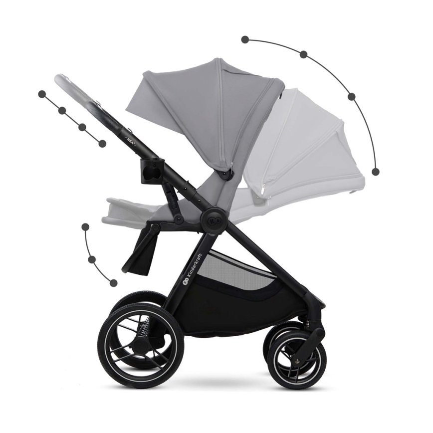KINDERKRAFT - Kombinált babakocsi 2in1 NEA 2 Platinum szürke