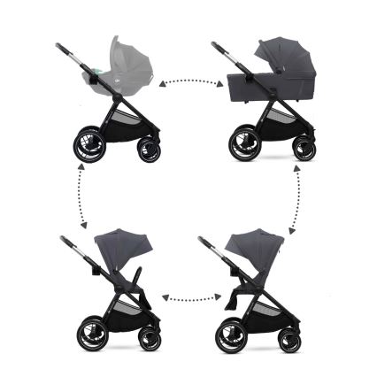 KINDERKRAFT - Kombinált babakocsi 2in1 NEA 2 Sötét szürke