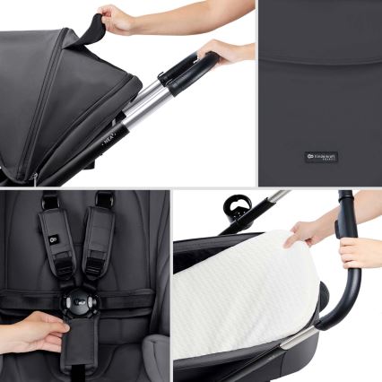 KINDERKRAFT - Kombinált babakocsi 2in1 NEA 2 Sötét szürke