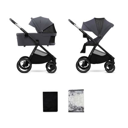 KINDERKRAFT - Kombinált babakocsi 2in1 NEA 2 Sötét szürke