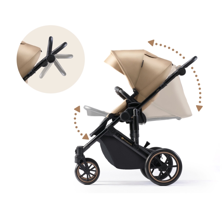 KINDERKRAFT - Kombinált babakocsi 2in1 PRIME 2 bézs