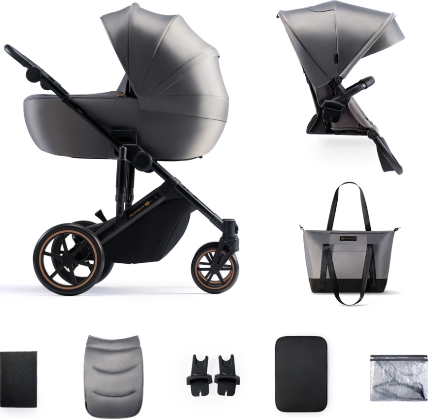 KINDERKRAFT - Kombinált babakocsi 2in1 PRIME 2 szürke