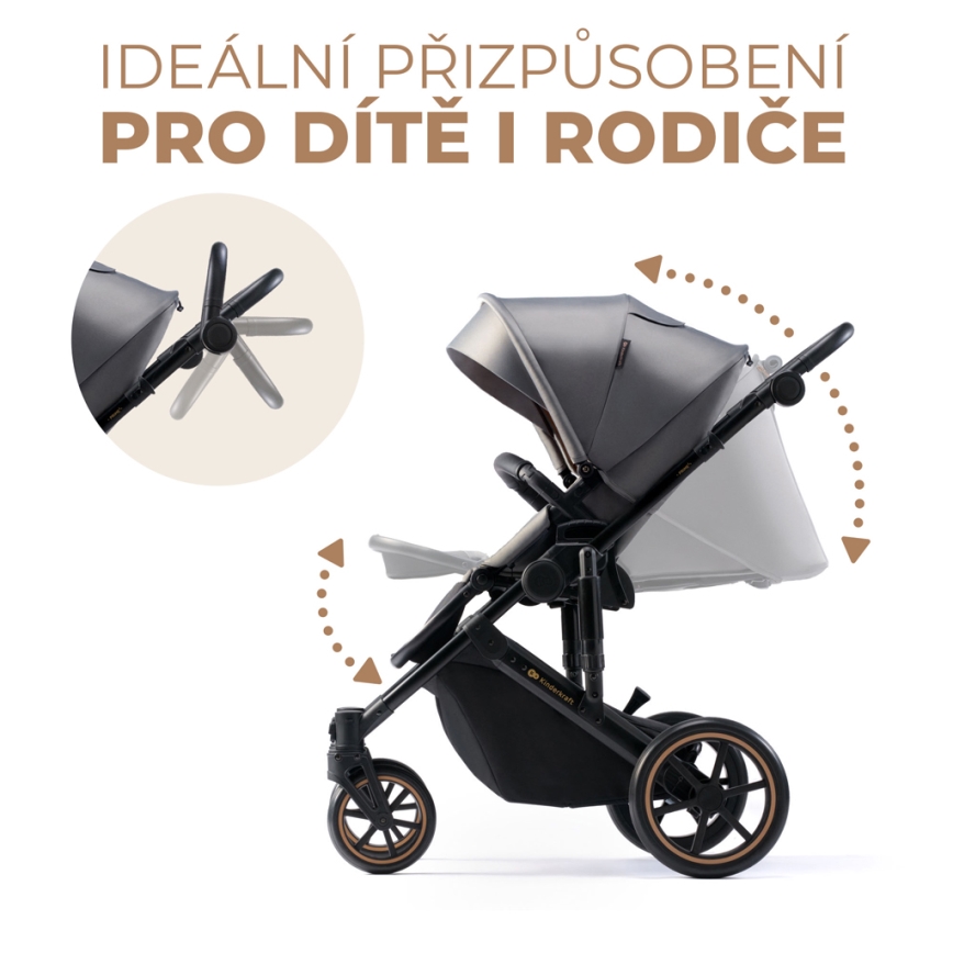 KINDERKRAFT - Kombinált babakocsi 2in1 PRIME 2 szürke
