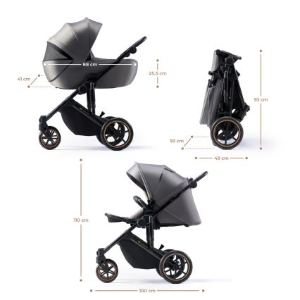 KINDERKRAFT - Kombinált babakocsi 2in1 PRIME 2 szürke
