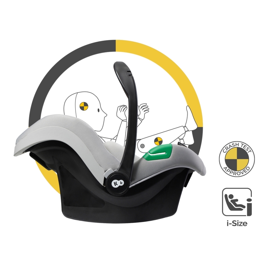 KINDERKRAFT - Kombinált babakocsi 3in1 ESME Moonlight szürke + autósülés MINK PRO