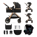 KINDERKRAFT - Kombinált babakocsi 3in1 ESME Pure fekete + autósülés MINK PRO