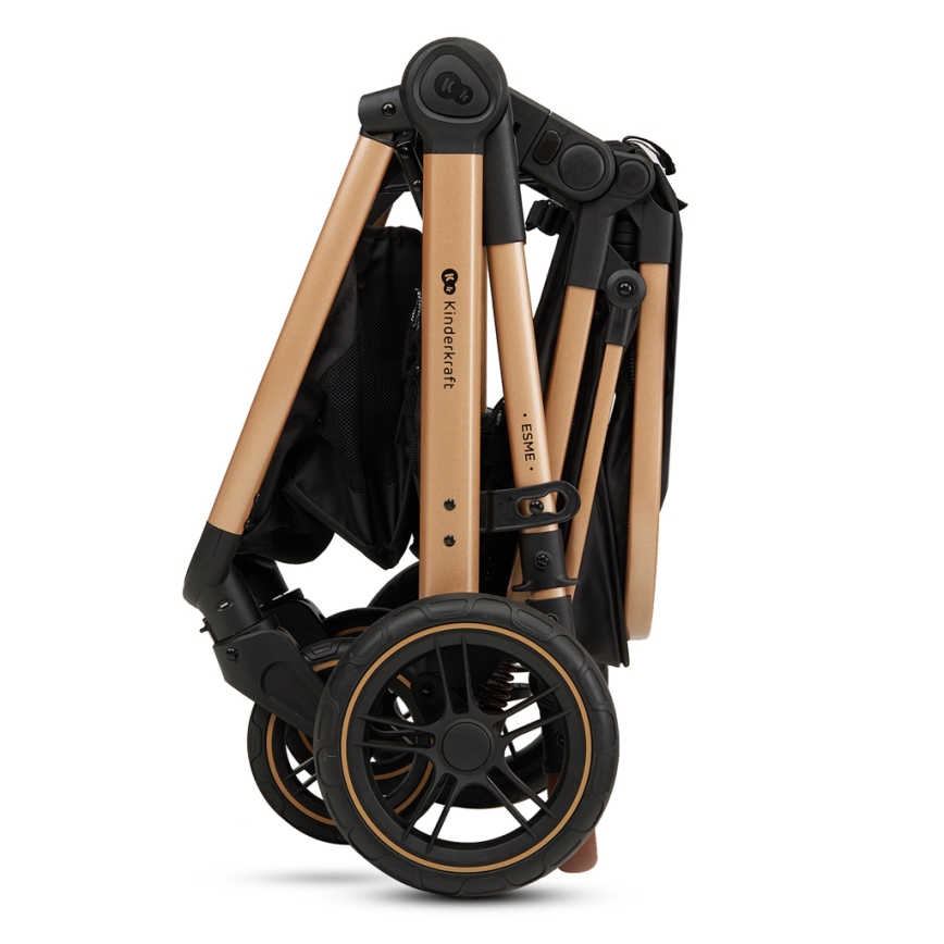 KINDERKRAFT - Kombinált babakocsi 3in1 ESME Pure fekete + autósülés MINK PRO