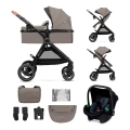 KINDERKRAFT - Kombinált babakocsi 3in1 ESME Sand bézs + autósülés MINK PRO