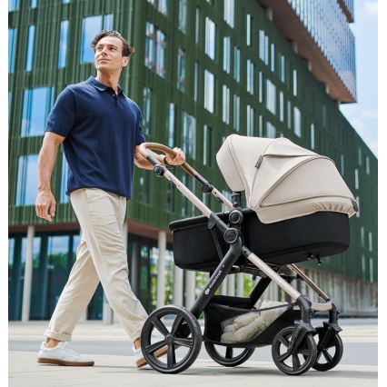 KINDERKRAFT - Kombinált babakocsi 3in1 MOOV 2 AIR Moonlight szürke + autósülés MINK PRO