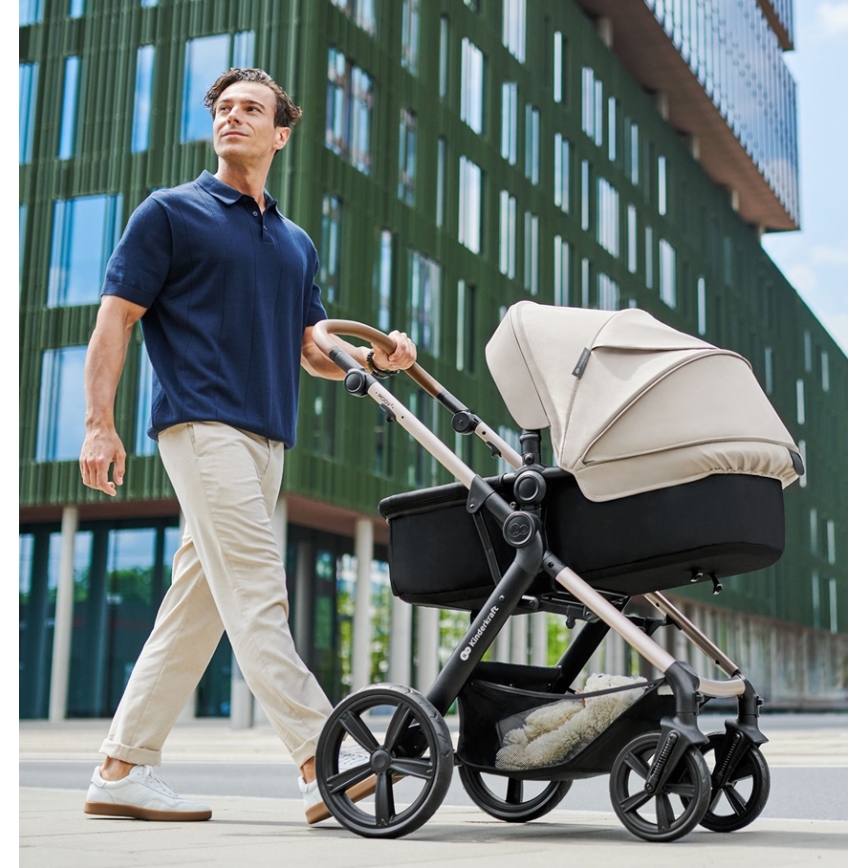 KINDERKRAFT - Kombinált babakocsi 3in1 MOOV 2 AIR Moonlight szürke + autósülés MINK PRO