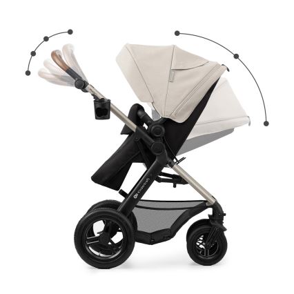 KINDERKRAFT - Kombinált babakocsi 3in1 MOOV 2 AIR Moonlight szürke + autósülés MINK PRO