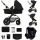 KINDERKRAFT - Kombinált babakocsi 3in1 MOOV 2 AIR Pure fekete + autósülés MINK PRO