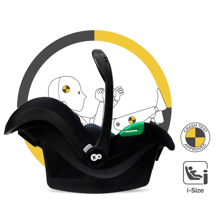 KINDERKRAFT - Kombinált babakocsi 3in1 MOOV 2 AIR Pure fekete + autósülés MINK PRO