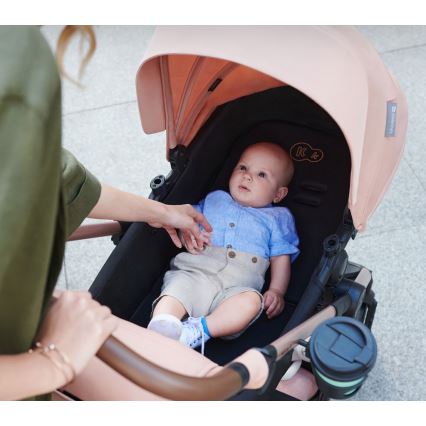 KINDERKRAFT - Kombinált babakocsi 3in1 MOOV 2 Sand bézs + autósülés MINK PRO