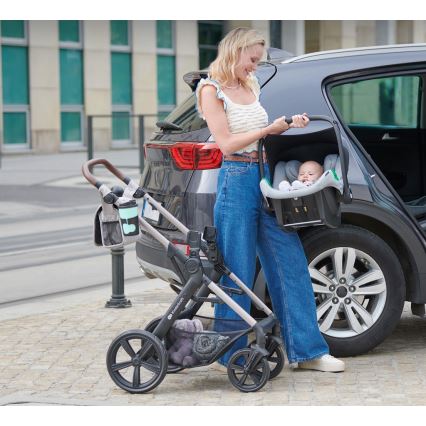 KINDERKRAFT - Kombinált babakocsi 3in1 MOOV 2 Sand bézs + autósülés MINK PRO