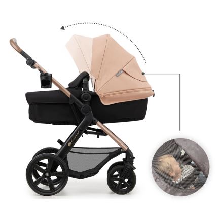 KINDERKRAFT - Kombinált babakocsi 3in1 MOOV 2 Sand bézs + autósülés MINK PRO