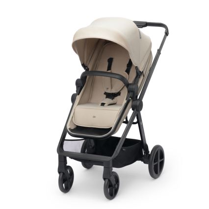 KINDERKRAFT - Kombinált babakocsi 4in1 NEWLY Klasszikus bézs + autósülés MINK PRO alappal ISOFIX