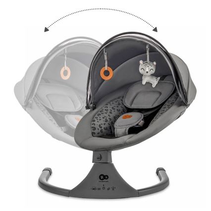 KINDERKRAFT - Gyerek hintaszék dallammal 2 az 1-ben LUMI 4xAAA sötétszürke