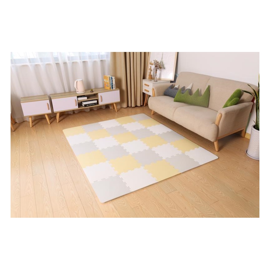 KINDERKRAFT - LUNO habszivacs puzzle 30 db szürke/sárga