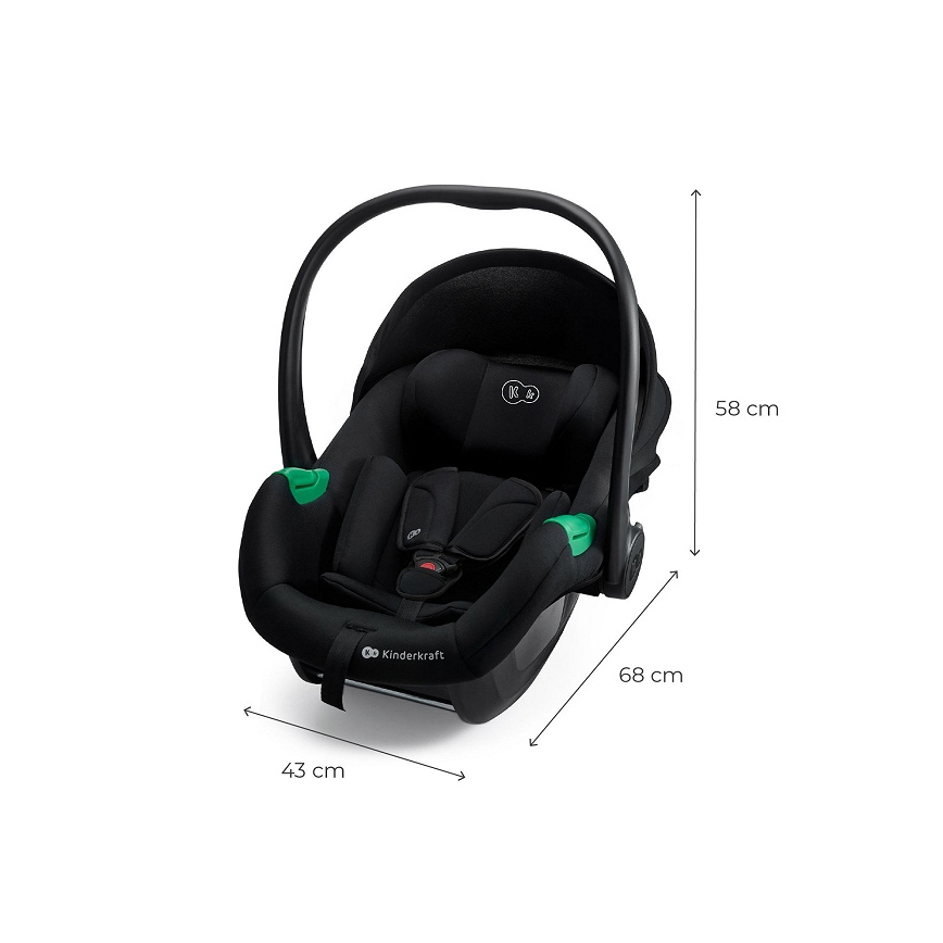 KINDERKRAFT - MINK PRO 2 autós gyerekülés 40-87 cm (0-13 kg) fekete