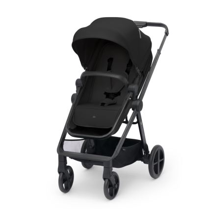 KINDERKRAFT - 4 az 1-ben kombinált babakocsi NEWLY Classic fekete + MINK PRO autósülés ISOFIX bázissal