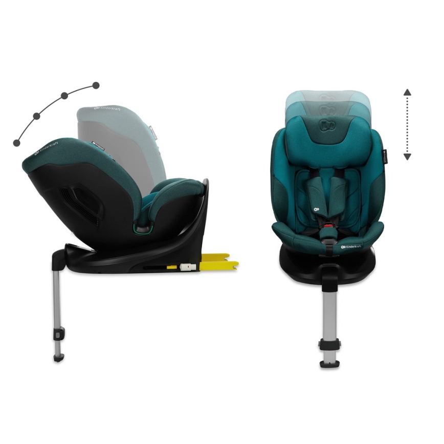 KINDERKRAFT SELECT - Forgatható I-FIX alappal rendelkező autós gyermekülés (40-150 cm) Harbor kék