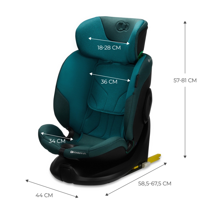 KINDERKRAFT SELECT - Forgatható I-FIX alappal rendelkező autós gyermekülés (40-150 cm) Harbor kék