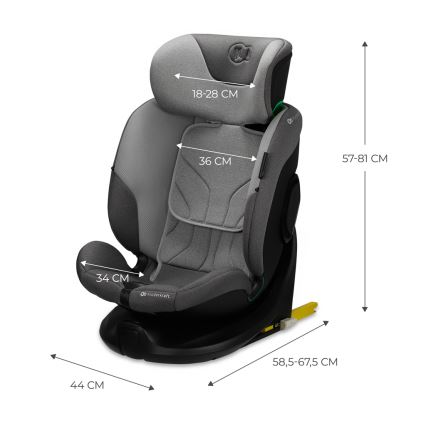 KINDERKRAFT SELECT - Autósülés I-FIX (40-150 cm) Cool szürke