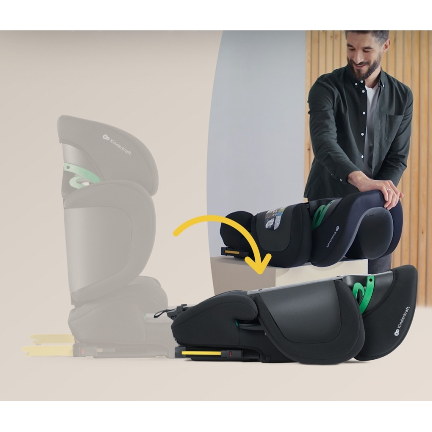 KINDERKRAFT SELECT - Autósülés XPAND 2 i-Méret (100-150cm) Premium Graphite fekete