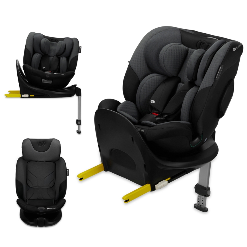 KINDERKRAFT SELECT - Forgatható I-FIX autósülés (40-150 cm), grafit fekete