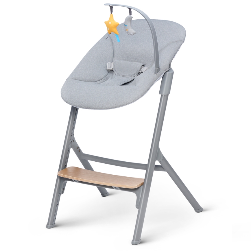 KINDERKRAFT SELECT - Gyermek etetőszék 3 az 1-ben LIVY Premium tölgy + babapihenőszék CALMEE