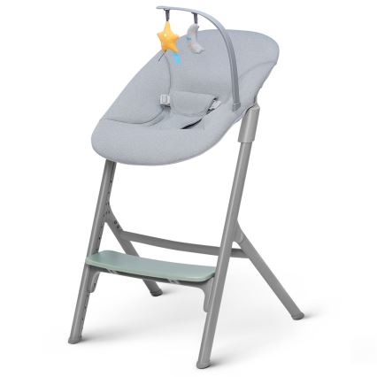KINDERKRAFT SELECT - Gyermek étkezőszék 3in1 LIVY Premium Olive zöld + nyugágy CALMEE