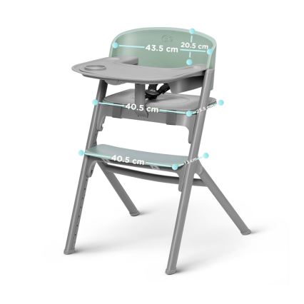 KINDERKRAFT SELECT - Gyermek étkezőszék 3in1 LIVY Premium Olive zöld + nyugágy CALMEE