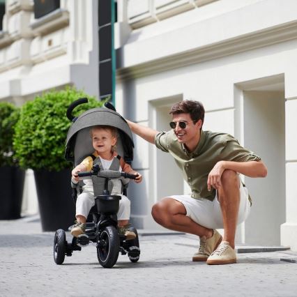 KINDERKRAFT - Gyermek tricikli 5in1 SPINSTEP szürke