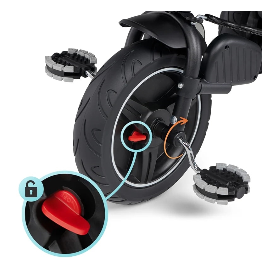 KINDERKRAFT - Gyermek tricikli 5in1 SPINSTEP szürke