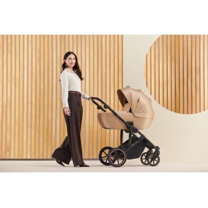 KINDERKRAFT SELECT - Kombinált babakocsi 3in1 PRIME 2 Premium Sandrose bézs + autósülés