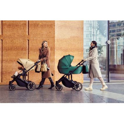 KINDERKRAFT SELECT - Kombinált babakocsi 3in1 PRIME 2 Premium Sandrose bézs + autósülés