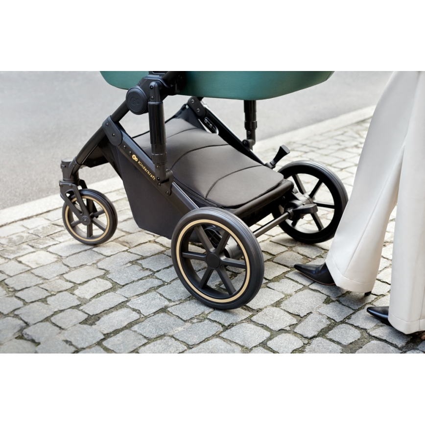 KINDERKRAFT SELECT - 3 az 1-ben PRIME 2 Premium multifunkciós babakocsi sötétzöld + autósülés
