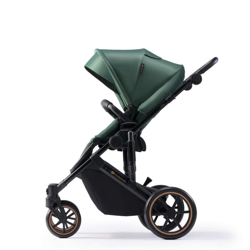 KINDERKRAFT SELECT - 3 az 1-ben PRIME 2 Premium multifunkciós babakocsi sötétzöld + autósülés