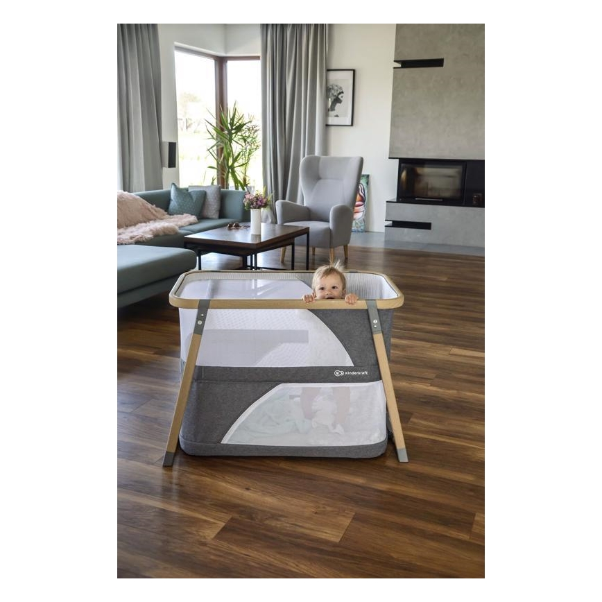 KINDERKRAFT - Utazó kiságy 4in1 SOFI szürke