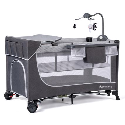 KINDERKRAFT - Utazó kiságy LEODY ezüst