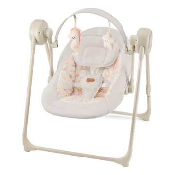 KINDERKRAFT - Zenélő babahinta SWINGEE bézs 4xAAA/230V
