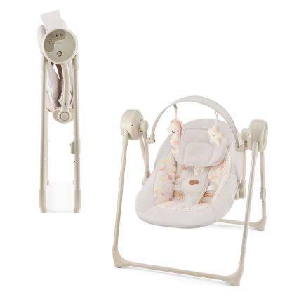 KINDERKRAFT - Zenélő babahinta SWINGEE bézs 4xAAA/230V