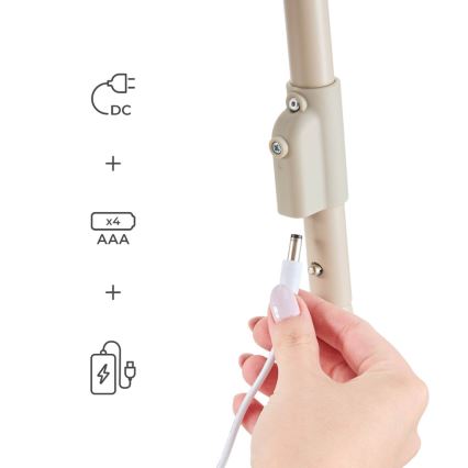 KINDERKRAFT - Zenélő babahinta SWINGEE bézs 4xAAA/230V